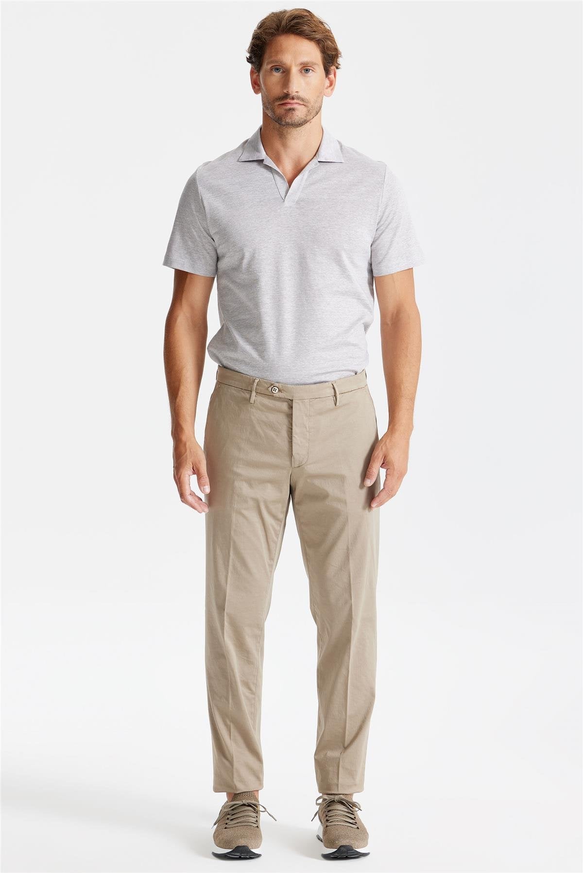 Bej Pamuk Chino Pantolon