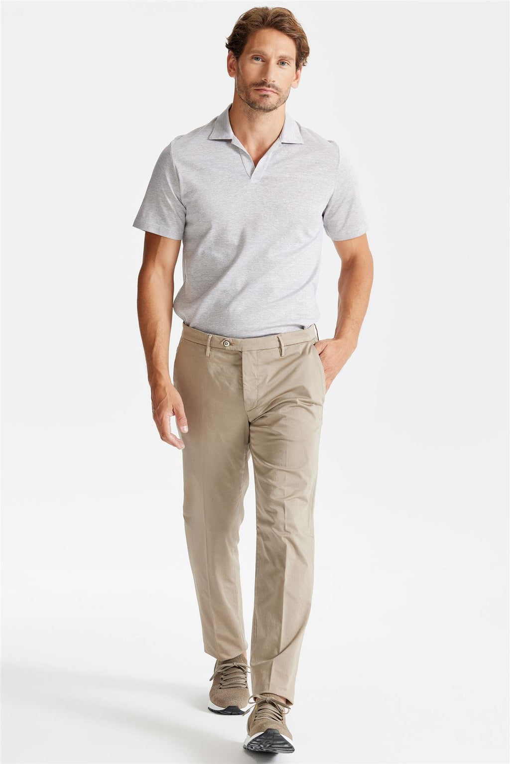 Bej Pamuk Chino Pantolon