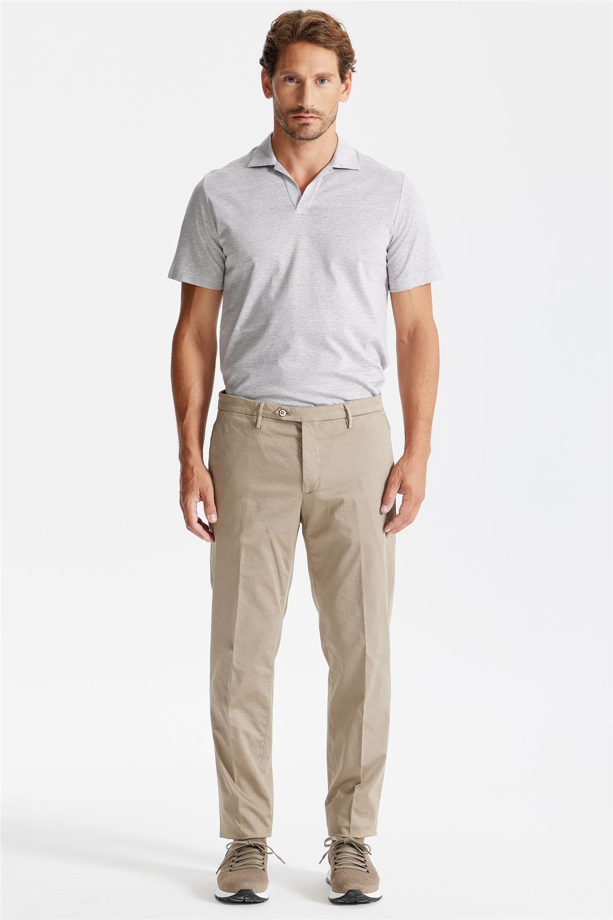 Bej Pamuk Chino Pantolon
