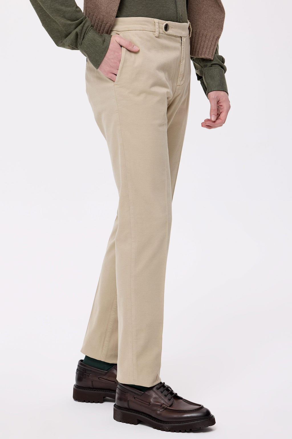 Bej Pamuk Kaşmir Chino Pantolon - Image 5
