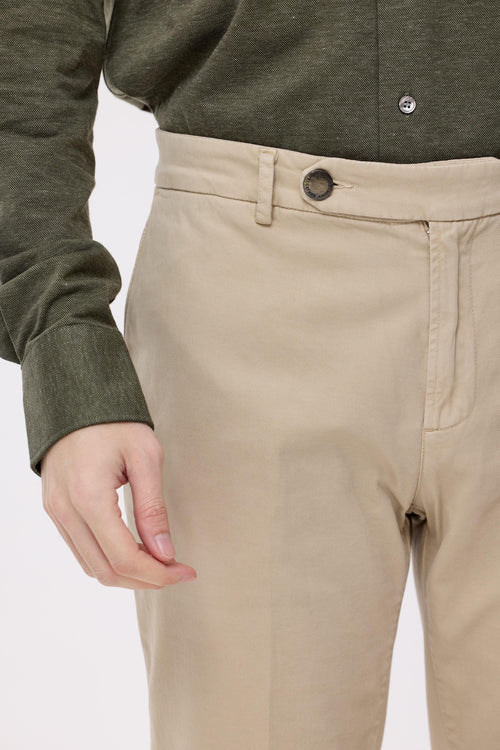 Bej Pamuk Kaşmir Chino Pantolon - Image 2