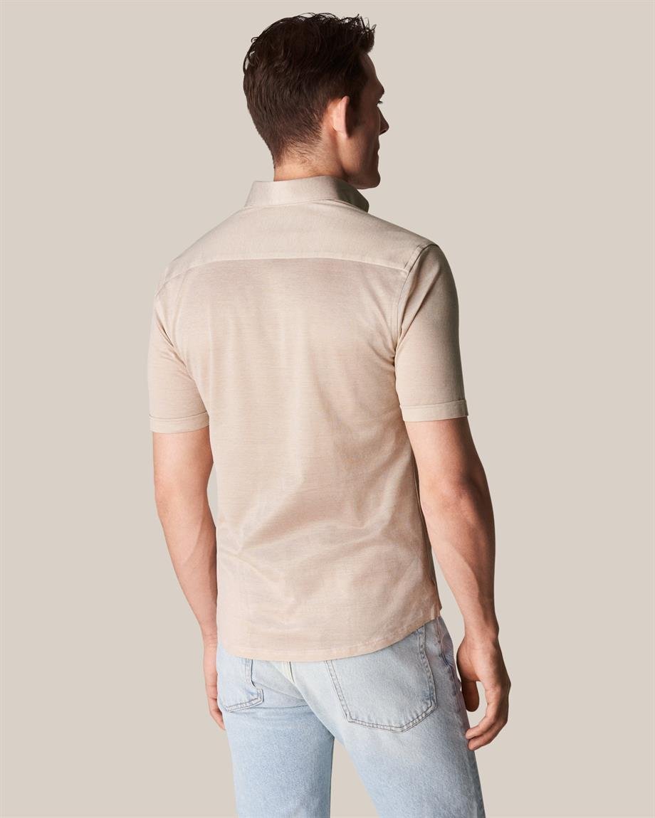 Bej Pike Kumaş Polo Gömlek - Image 3