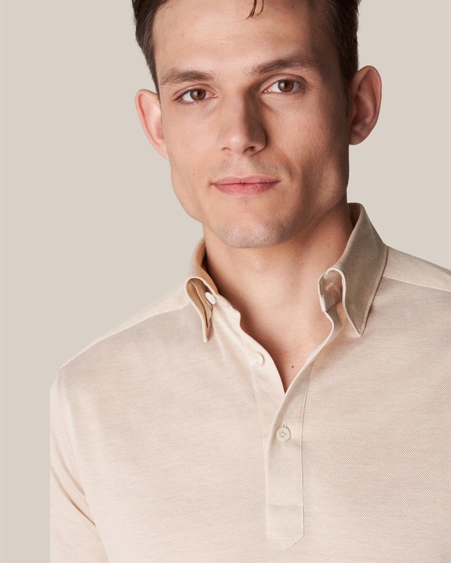 Bej Pike Kumaş Polo Gömlek - Image 1