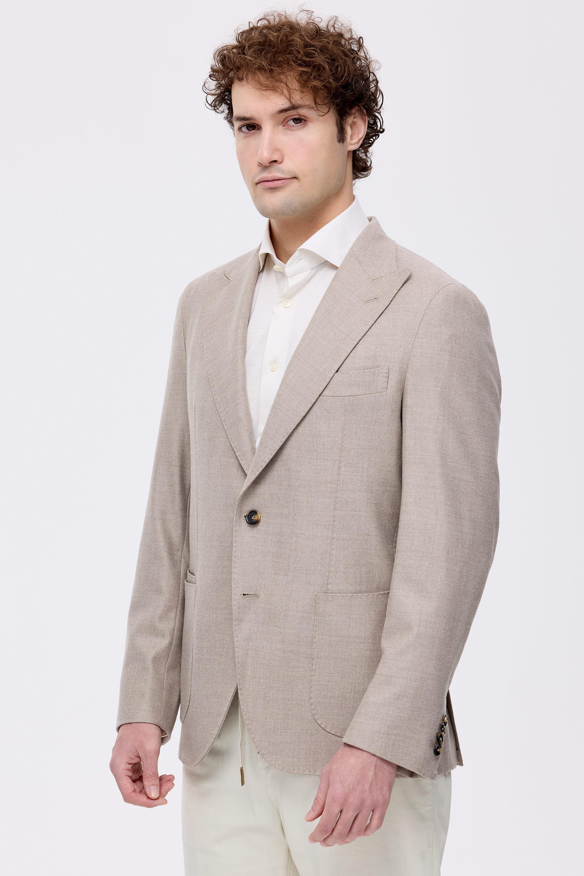 Bej Saf Yün Ceket - Image 5