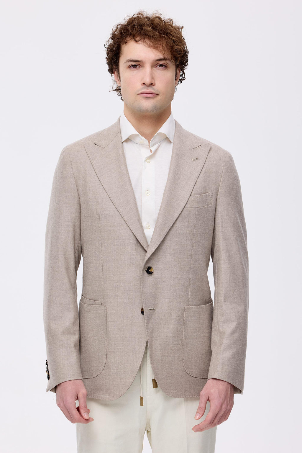 Bej Saf Yün Ceket - Image 1