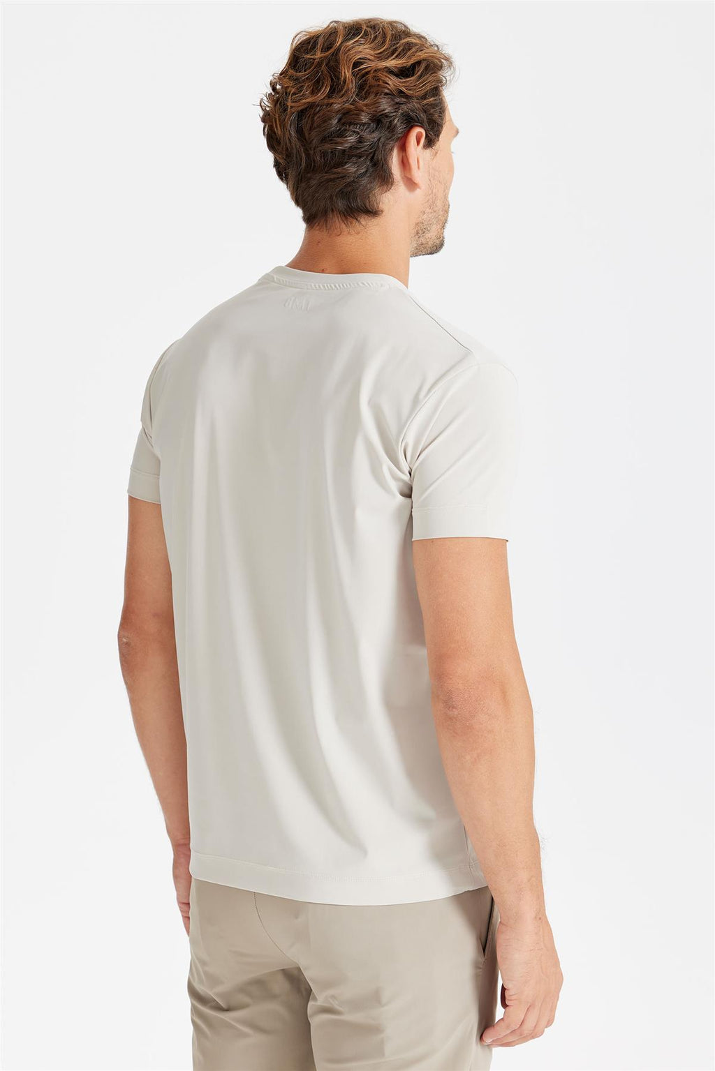 Bej Sıfır Yaka Teknik T-Shirt - 6