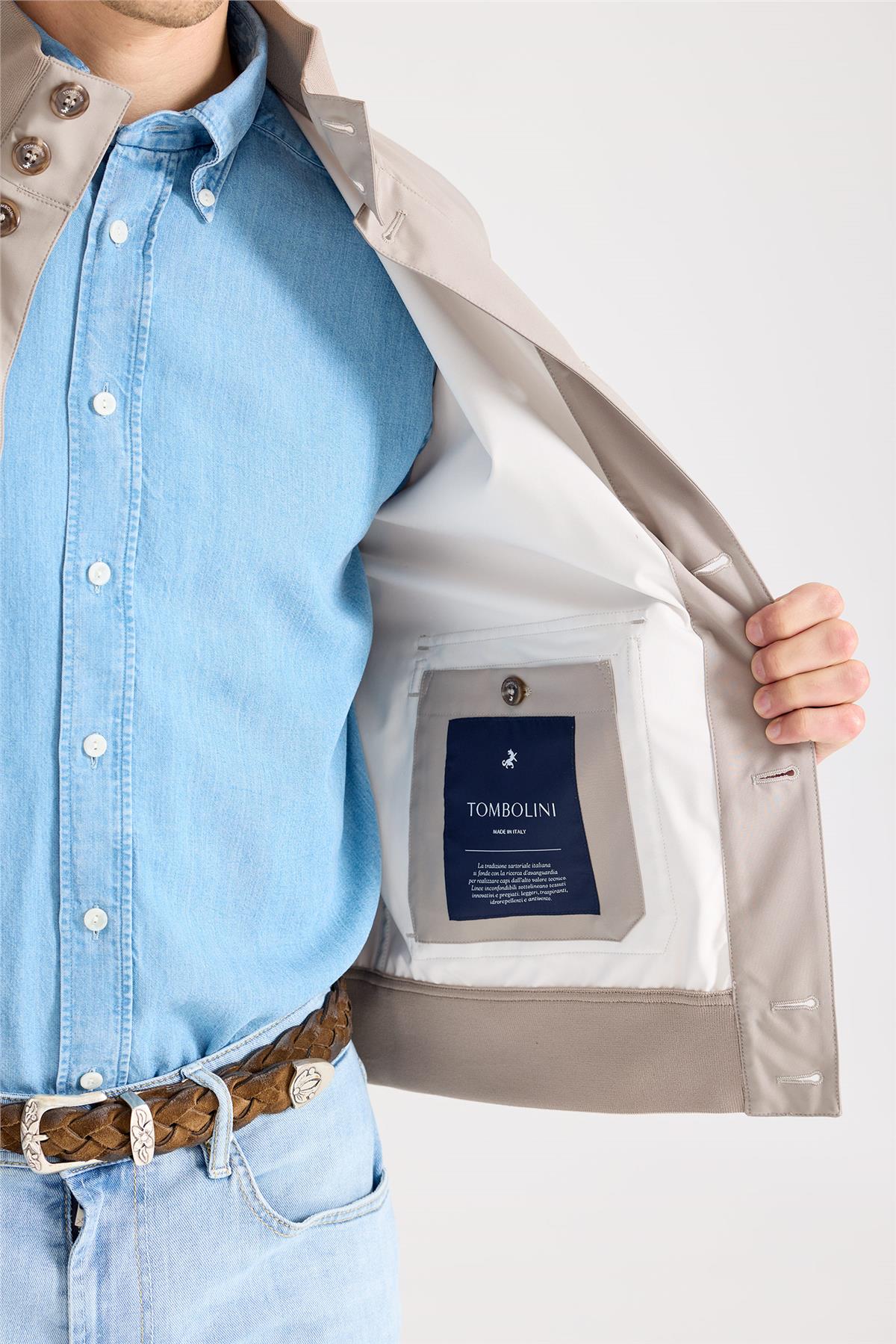 Bej Teknik Bomber Yağmurluk - Image 3