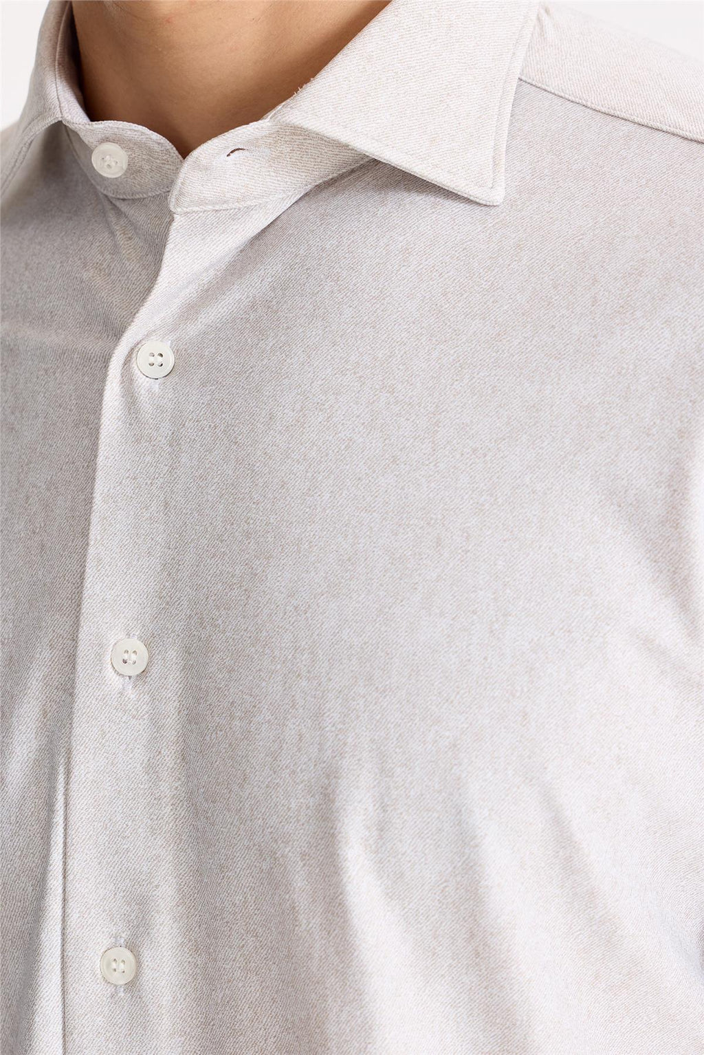 Bej Teknik Kumaş Gömlek - Image 5