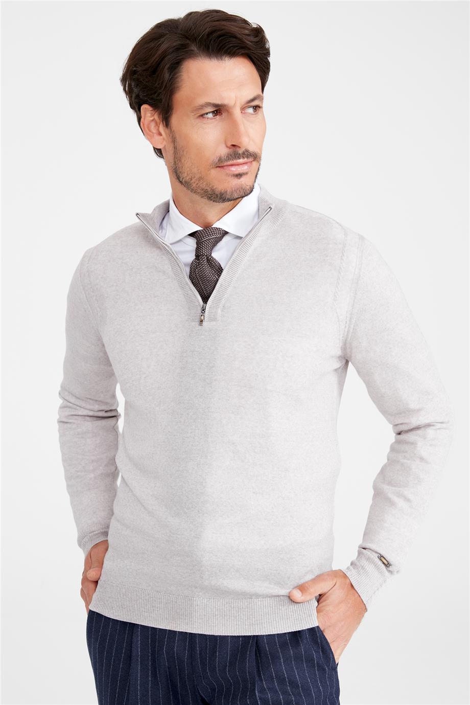 Bej Trio Yaka Yün Triko - Image 2