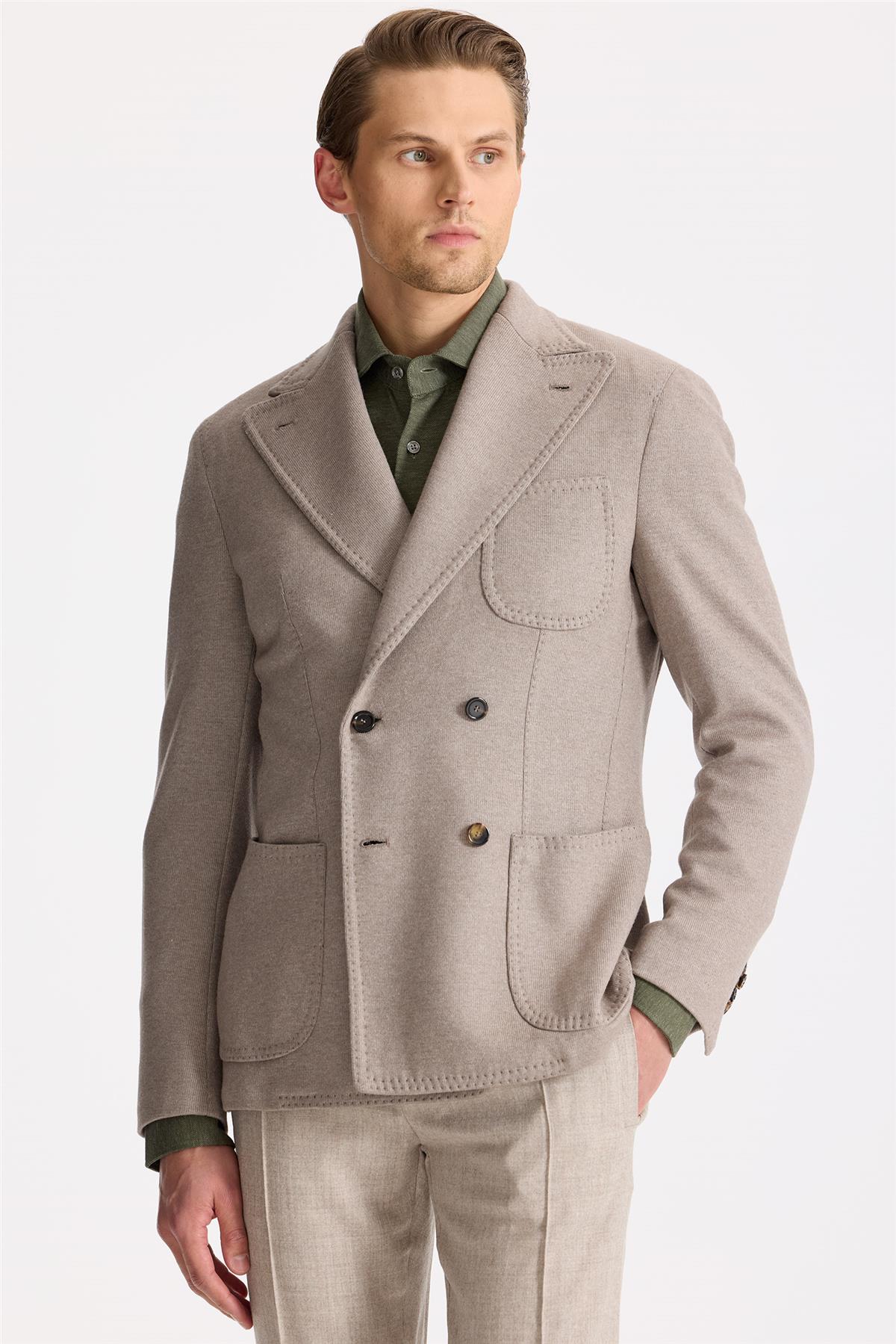 Bej Yün Kaşmir Triko Ceket - Image 5