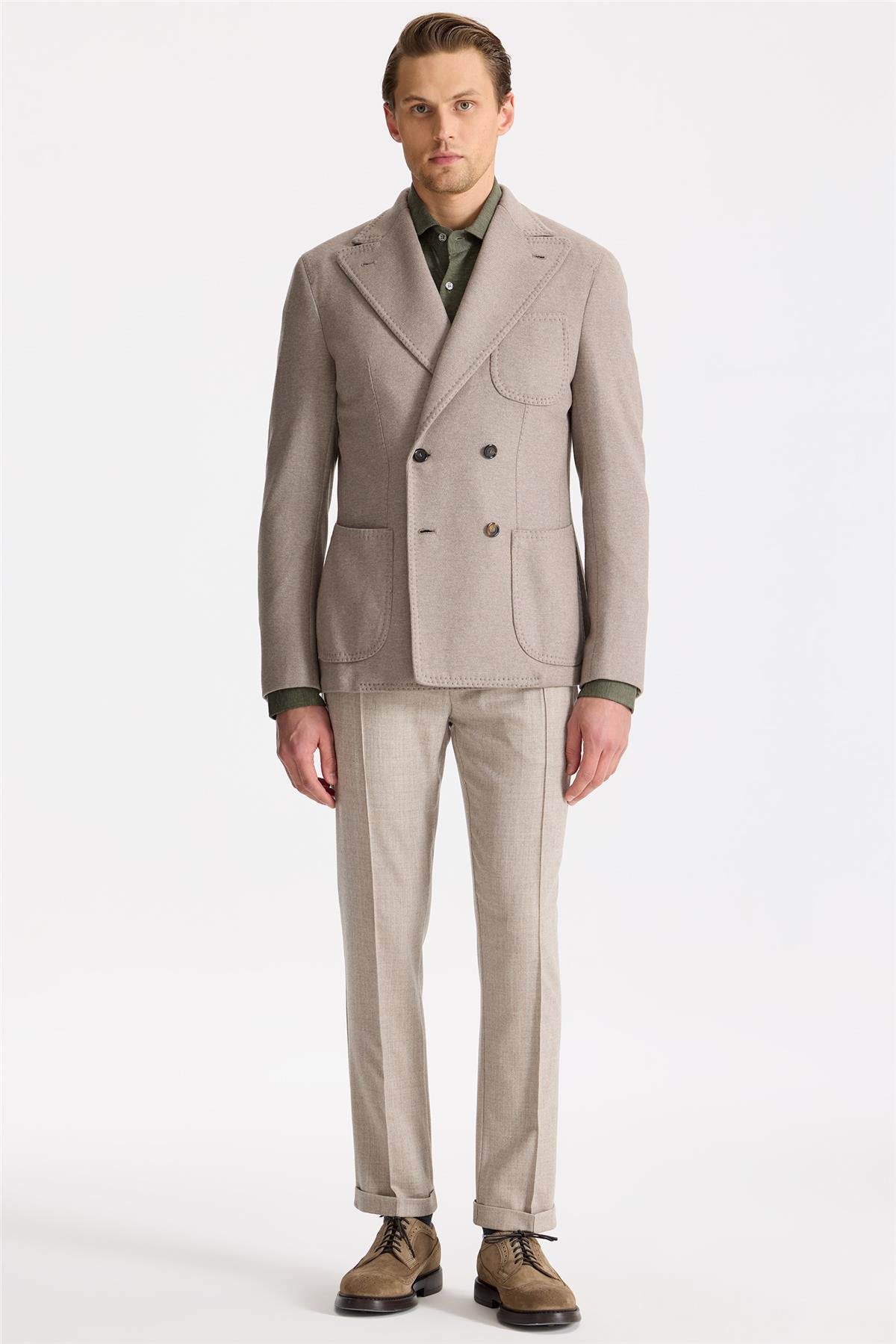 Bej Yün Kaşmir Triko Ceket - Image 1