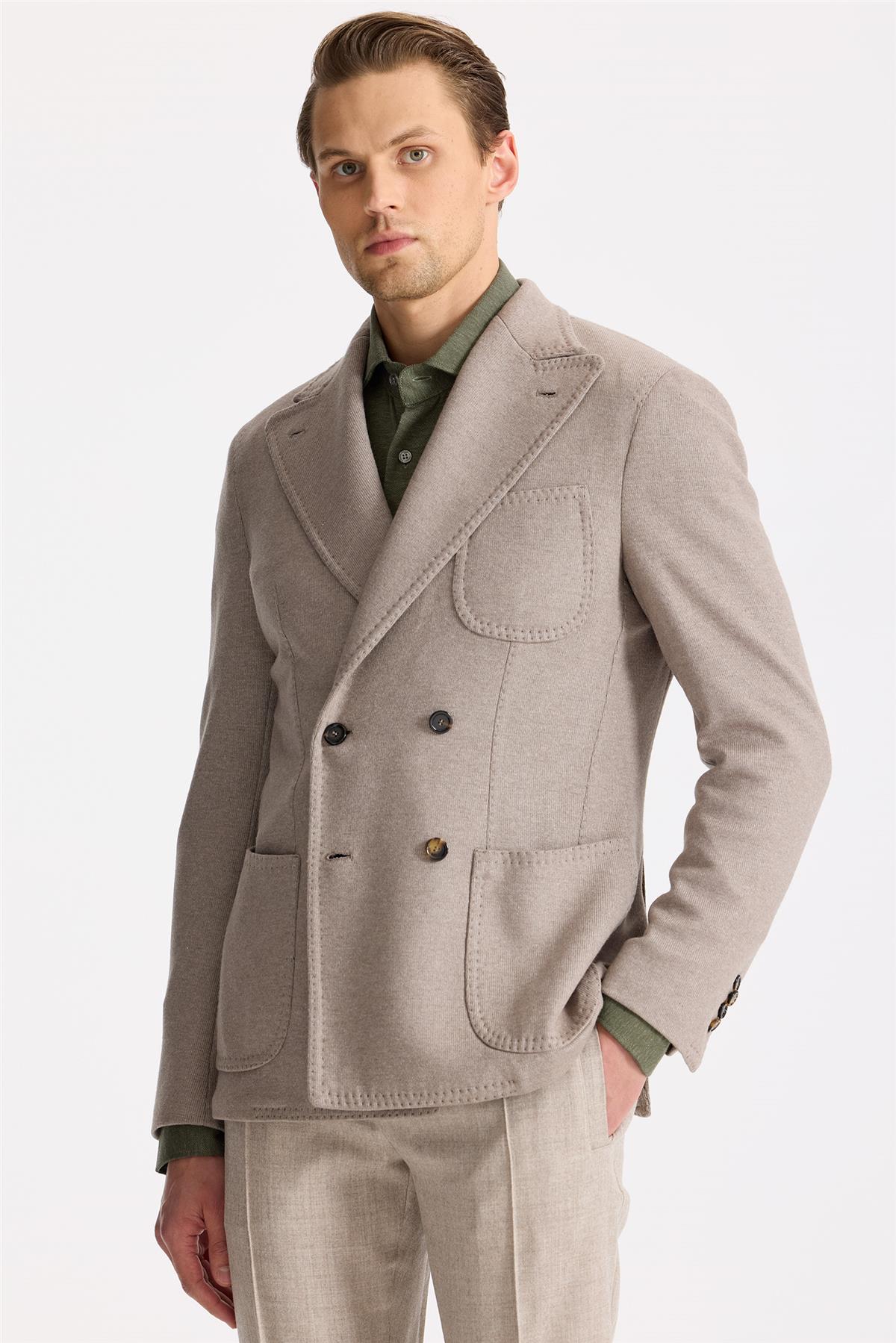 Bej Yün Kaşmir Triko Ceket - Image 4