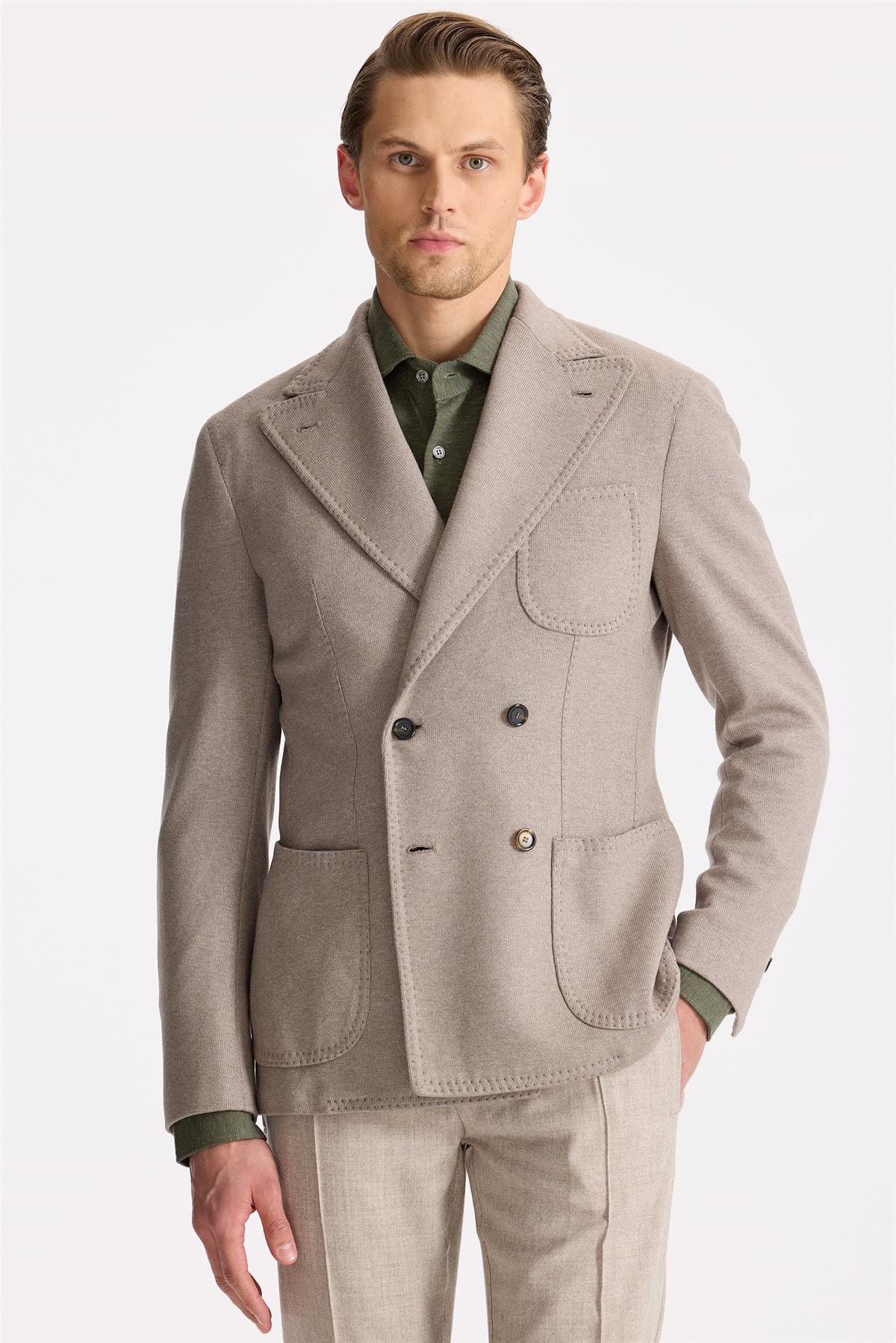 Bej Yün Kaşmir Triko Ceket - Image 3