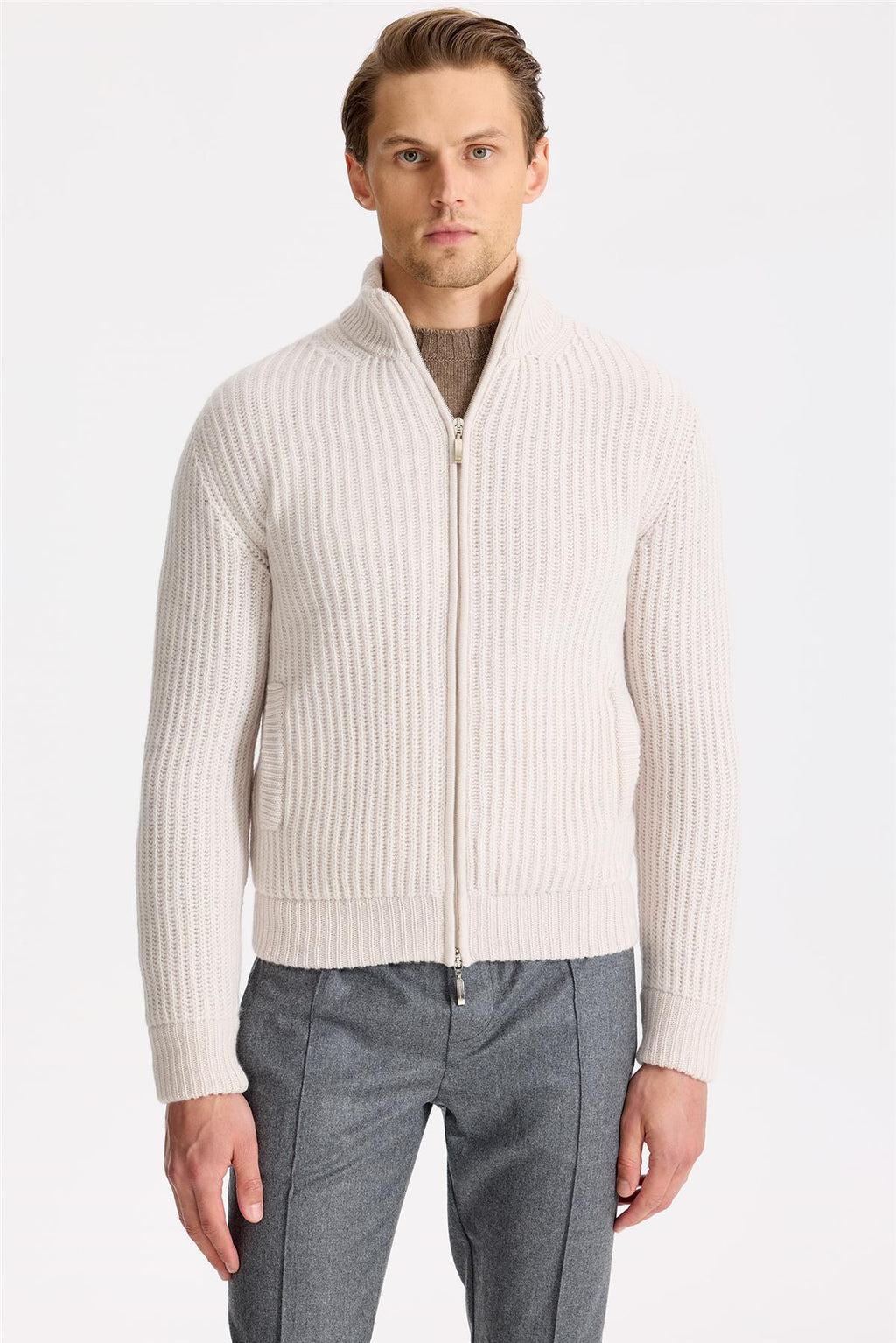 Bej Yün Kaşmir Triko Mont - Image 1