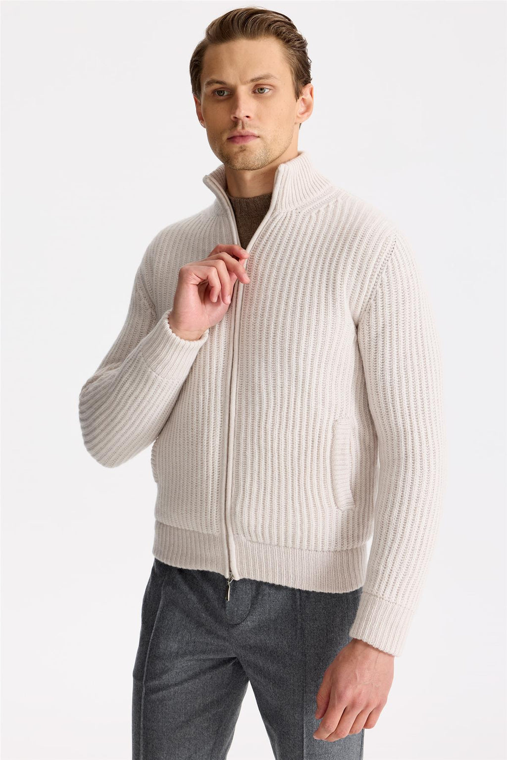 Bej Yün Kaşmir Triko Mont - Image 3