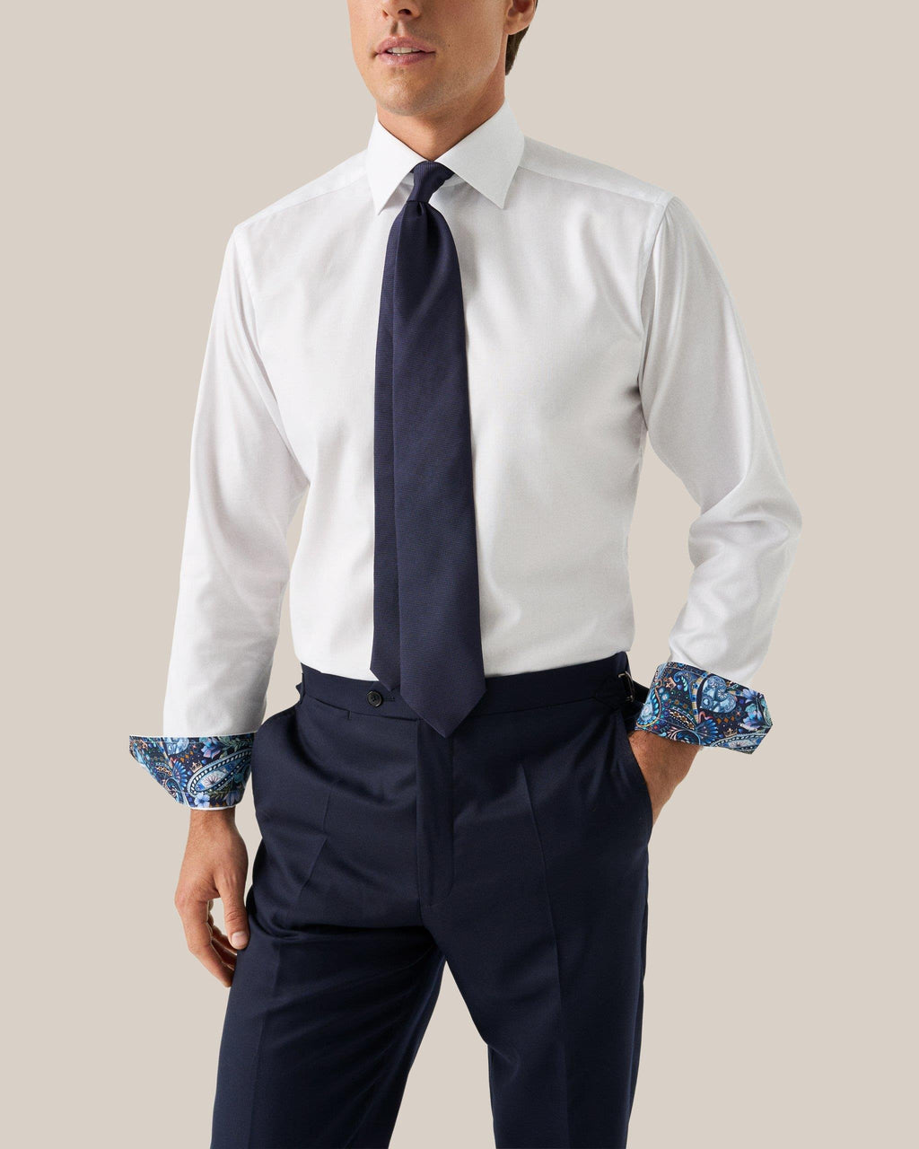 Beyaz Çiçek Desenli Pamuk Gömlek - Image 1