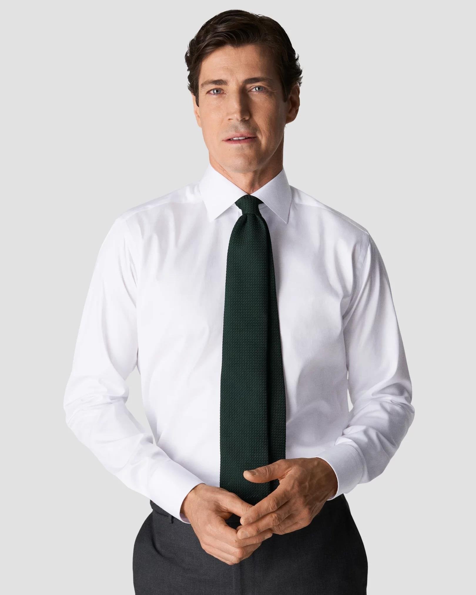 Beyaz Comfort Esnek Pamuk Twill Gömlek - Image 5