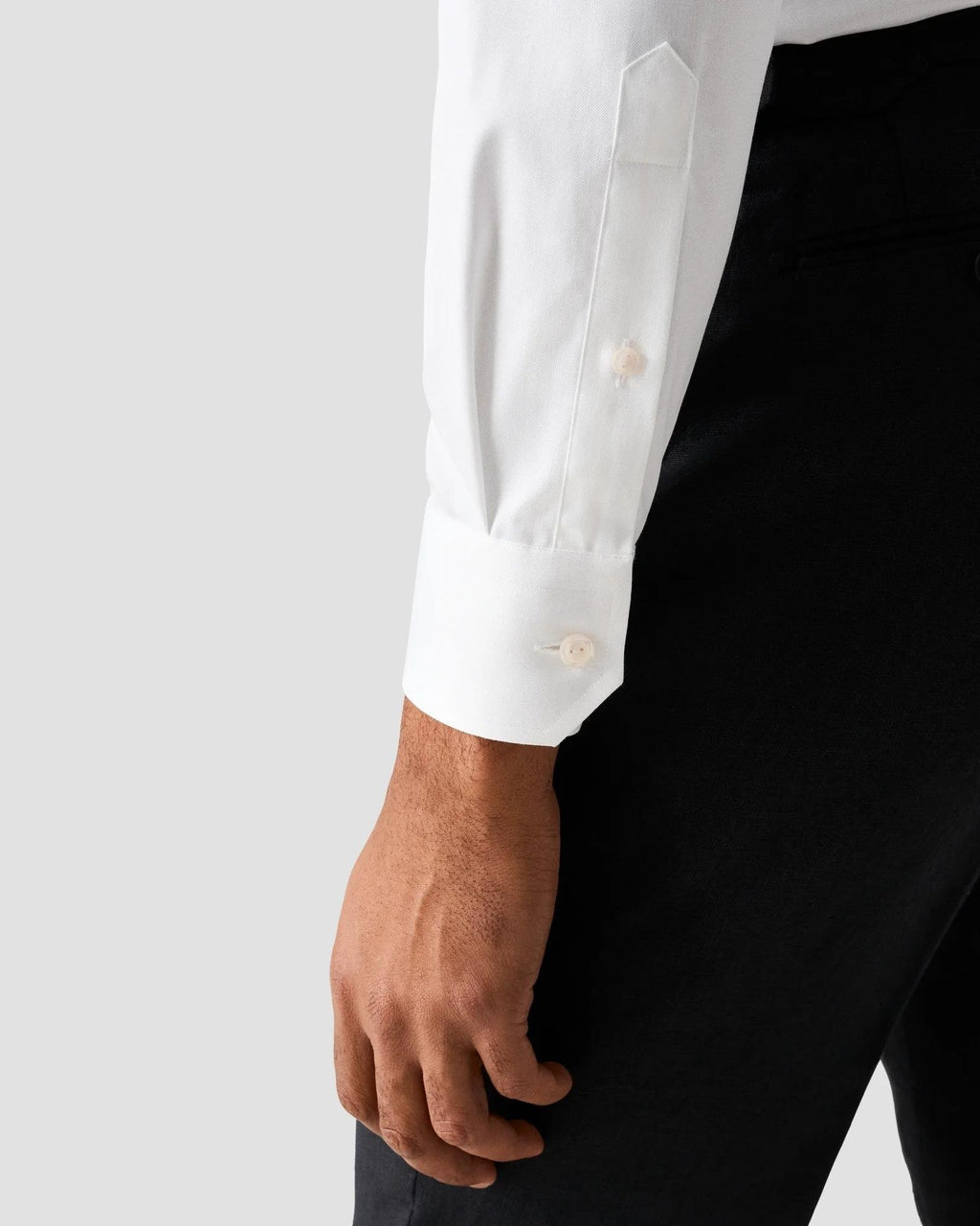 Beyaz Contemporary Pamuk Lyocell Gömlek - Image 3