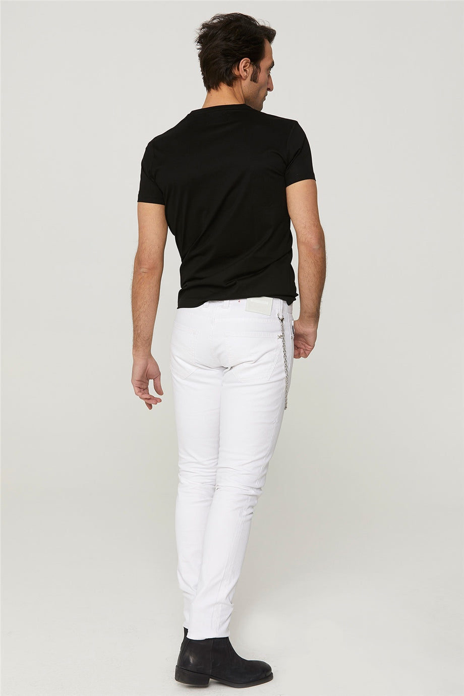 Beyaz Eskitme Denim Pantolon - 3