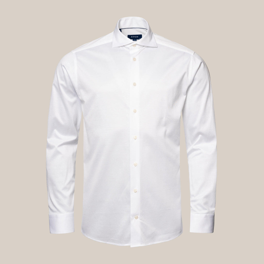 Beyaz Filo Di Scozia Jersey Gömlek - Image 4