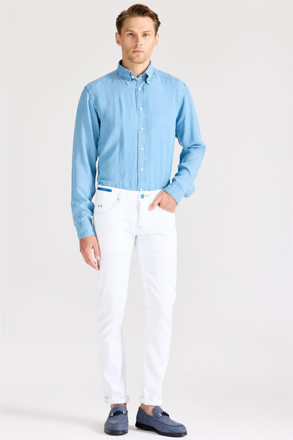 Beyaz Murano Pamuk Denim Pantolon - Image 5