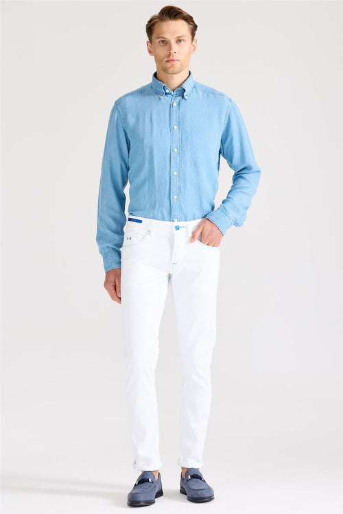 Beyaz Murano Pamuk Denim Pantolon - Image 2