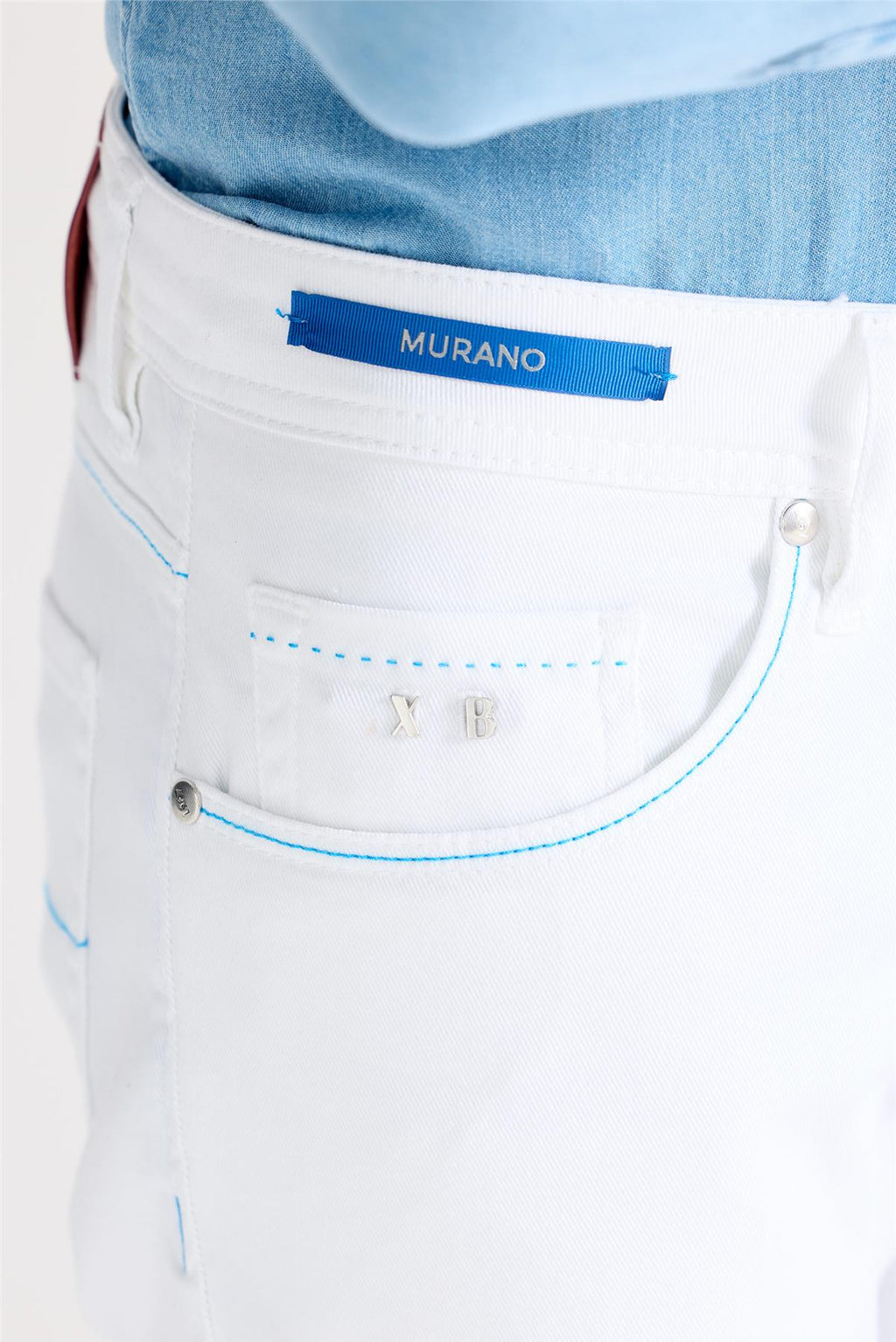 Beyaz Murano Pamuk Denim Pantolon - Image 4