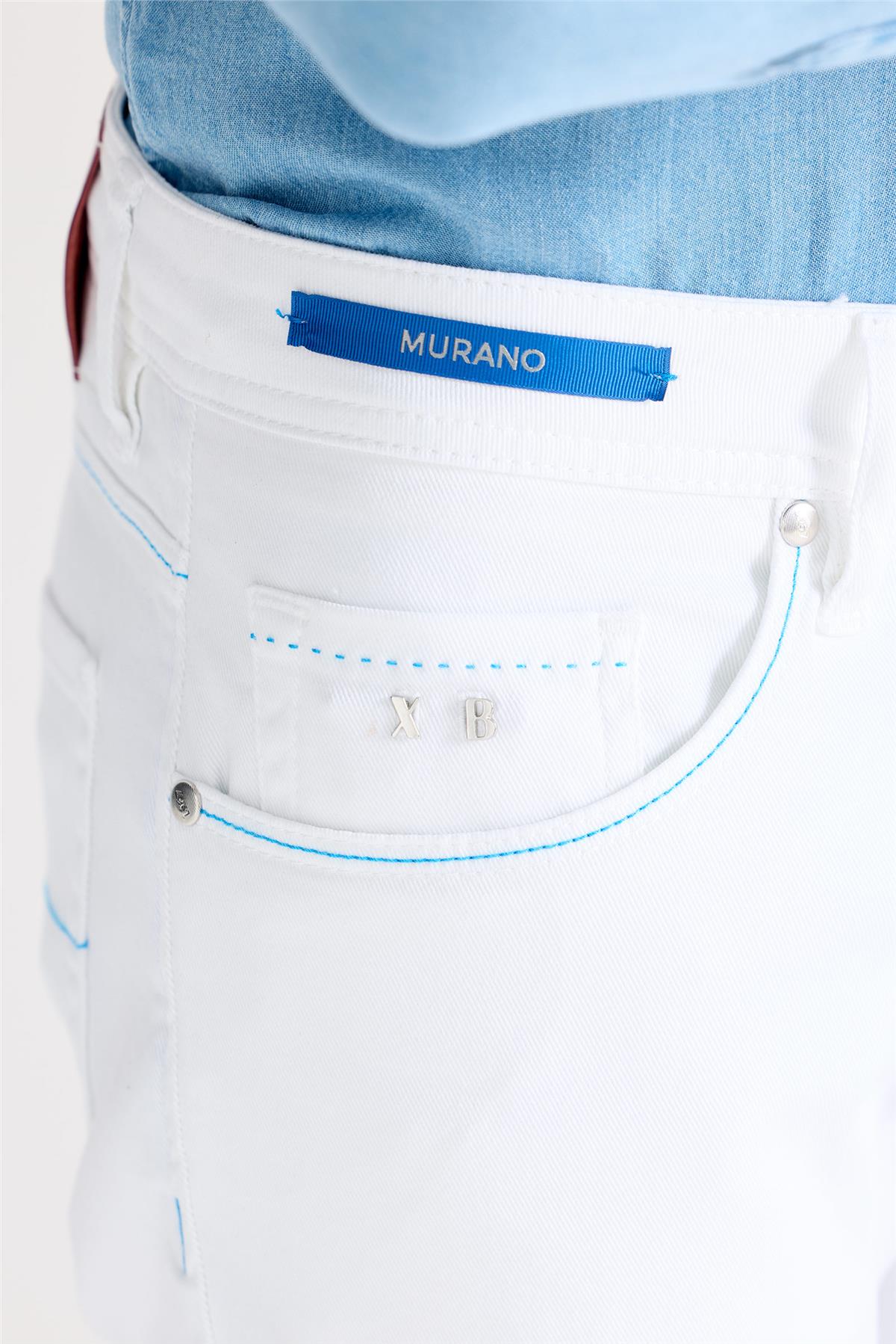 Beyaz Murano Pamuk Denim Pantolon - Image 4