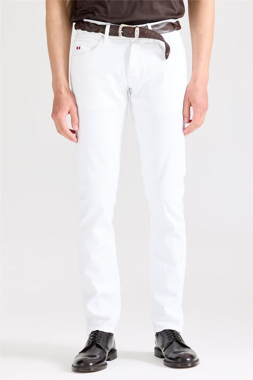 Beyaz Pamuk Denim Pantolon - Image 1