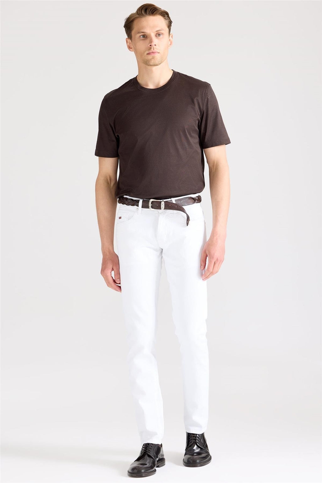 Beyaz Pamuk Denim Pantolon - Image 3