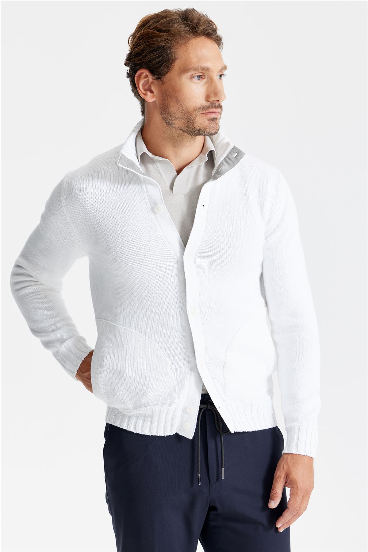 Beyaz Pamuk Hırka - Image 4