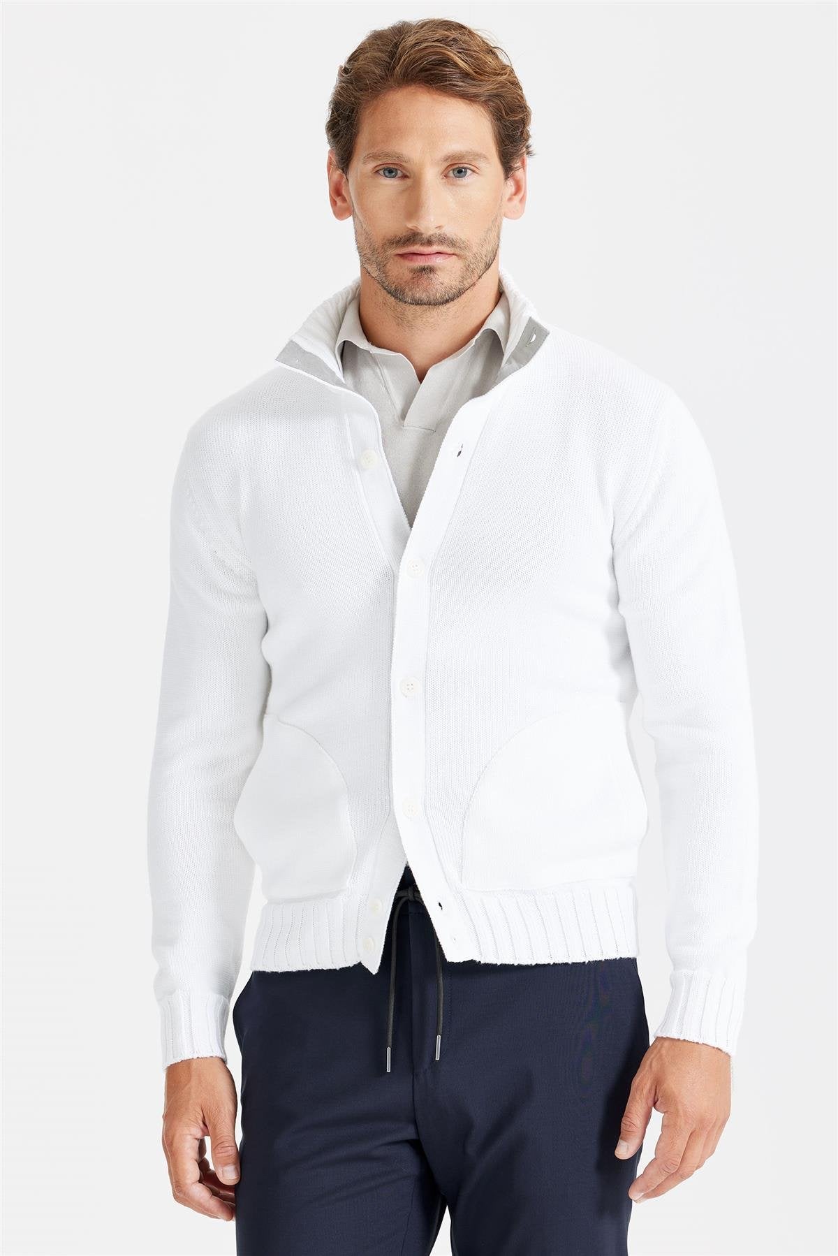 Beyaz Pamuk Hırka - Image 2