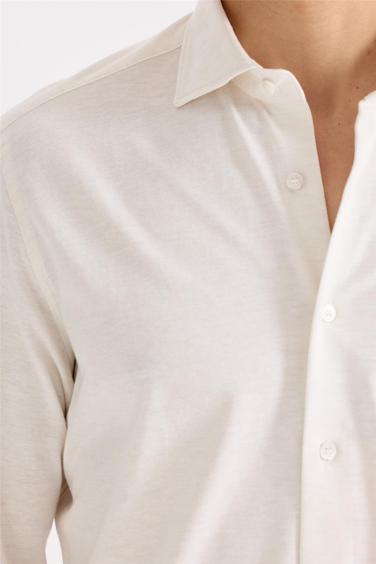 Beyaz Pamuk Kaşmir Gömlek - Image 3
