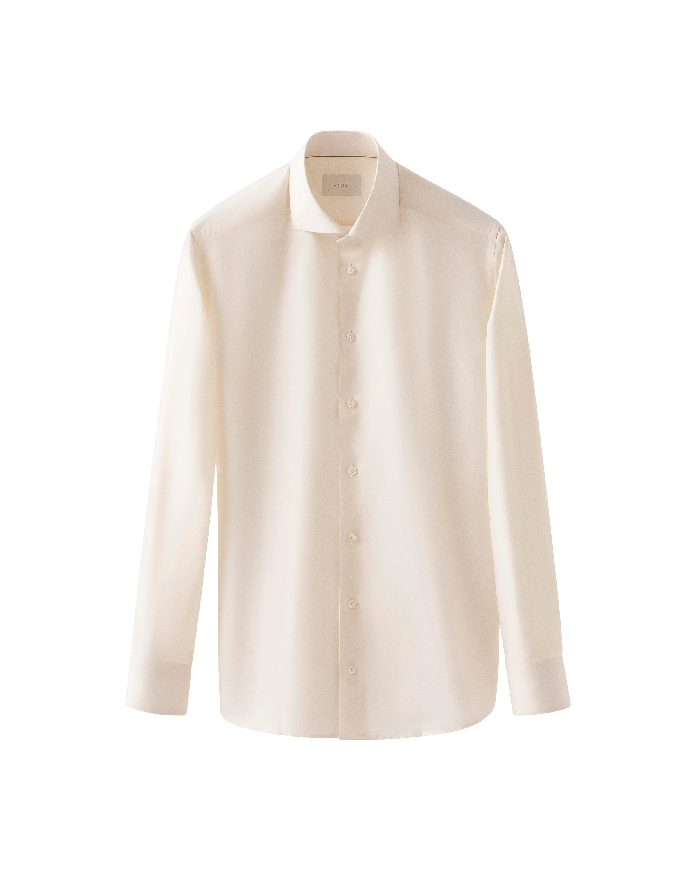 Beyaz Pamuk Keten İpek Gömlek - Image 2