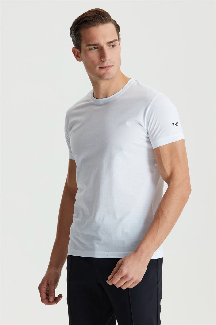 Beyaz Pamuk Saten T-Shirt - 7