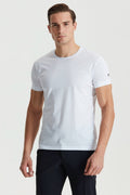 Beyaz Pamuk Saten T-Shirt - Image 1