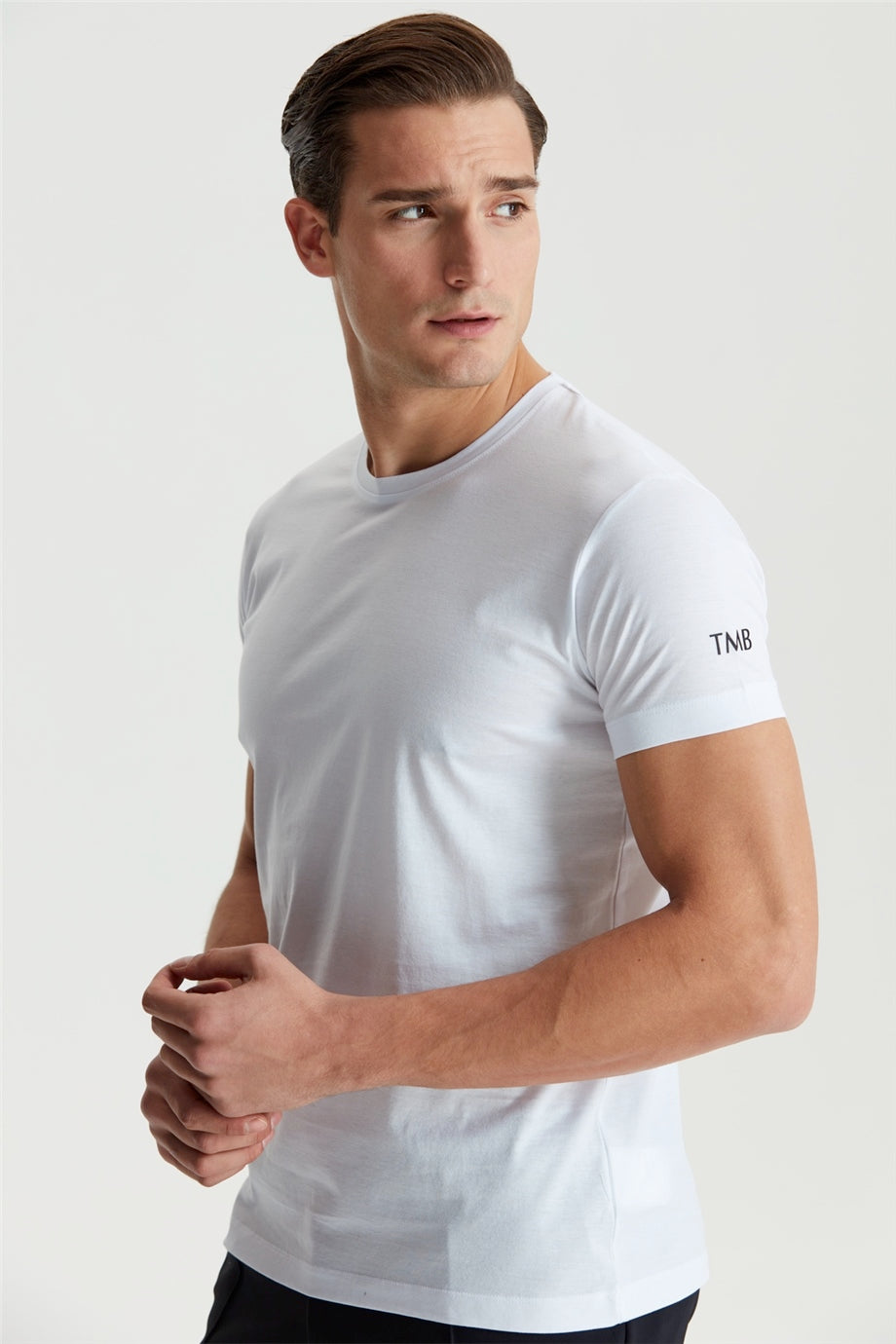 Beyaz Pamuk Saten T-Shirt - 10