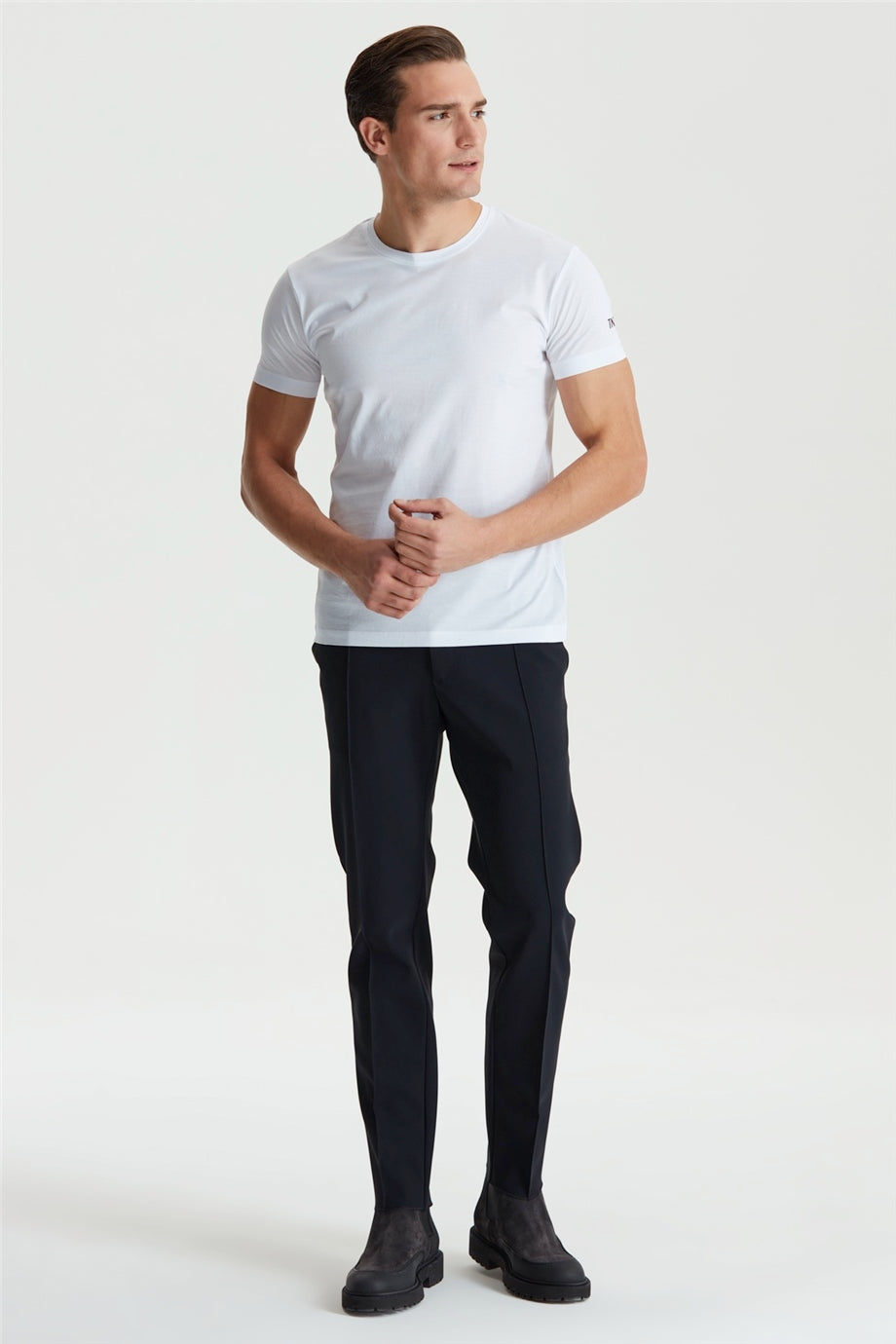 Beyaz Pamuk Saten T-Shirt - 6