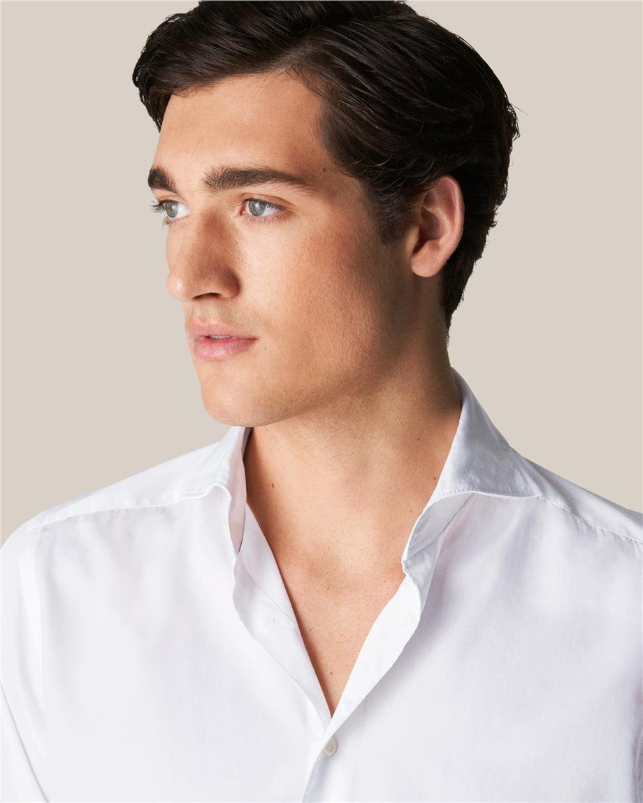 Beyaz Pamuk & Tensel Kumaş Gömlek - Image 3