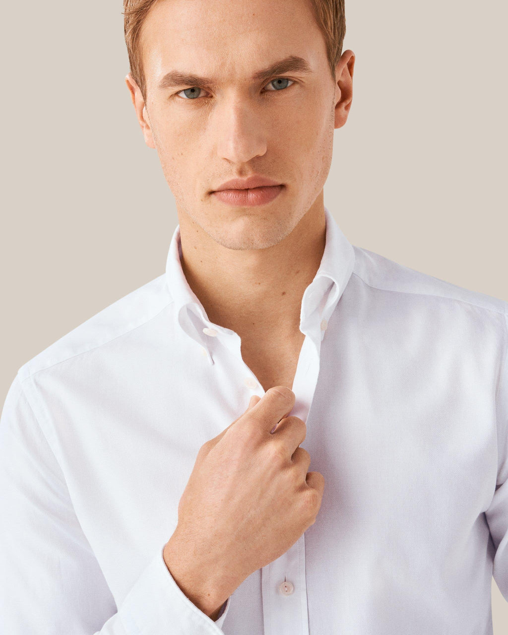 Beyaz Royal Oxford Pamuk Gömlek - Image 4