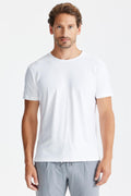 Beyaz Sıfır Yaka Oxford Teknik Kumaş T-Shirt - Image 1