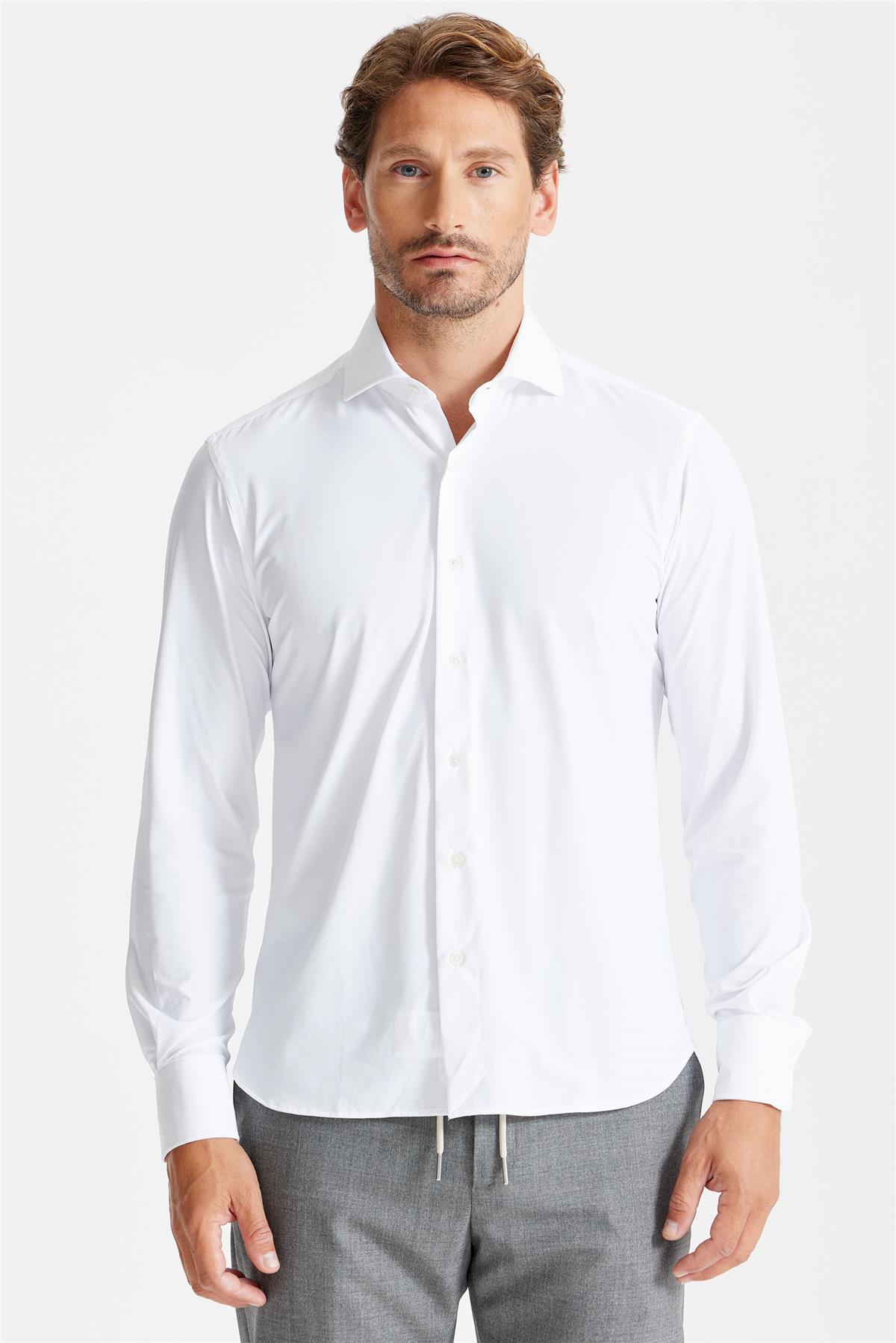 Beyaz Teknik Kumaş Gömlek - Image 2