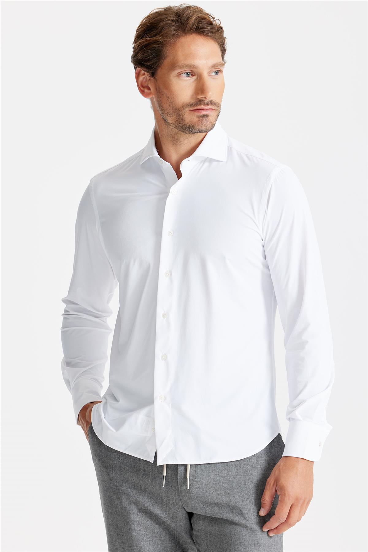 Beyaz Teknik Kumaş Gömlek - Image 3