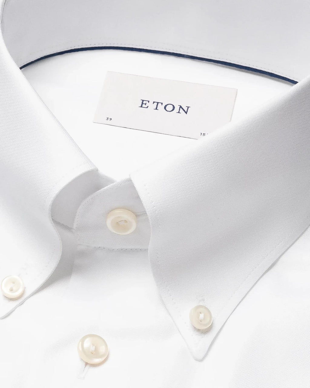 Beyaz Yaka Düğmeli Oxford Pamuk Gömlek - Image 3