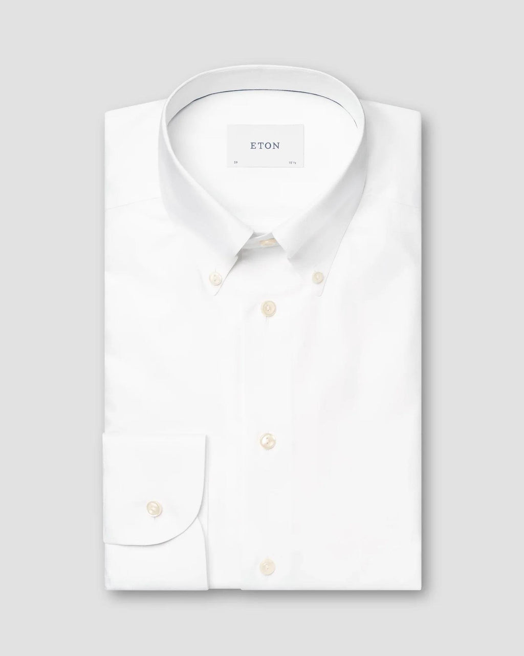 Beyaz Yaka Düğmeli Oxford Pamuk Gömlek - Image 1