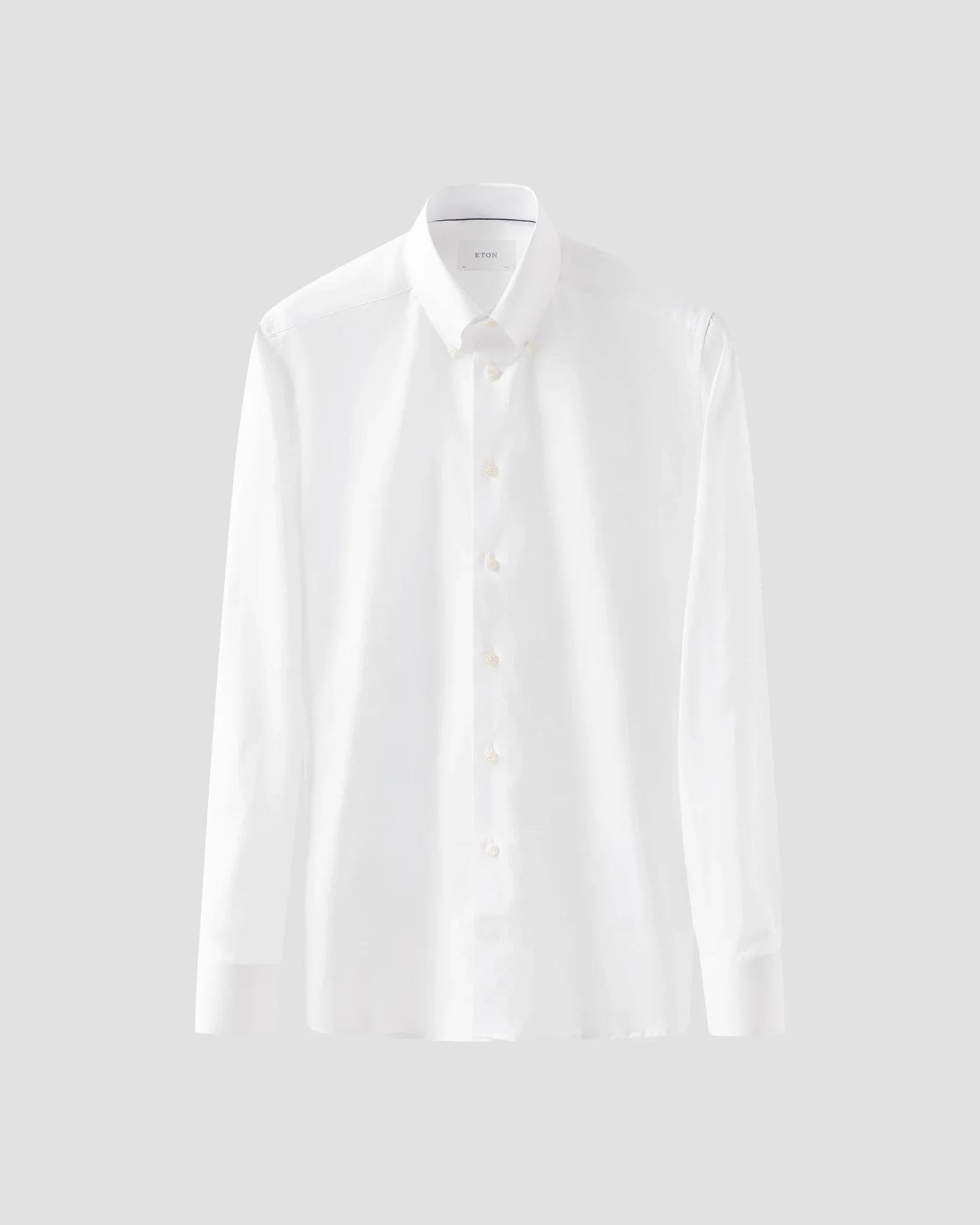 Beyaz Yaka Düğmeli Oxford Pamuk Gömlek - Image 2