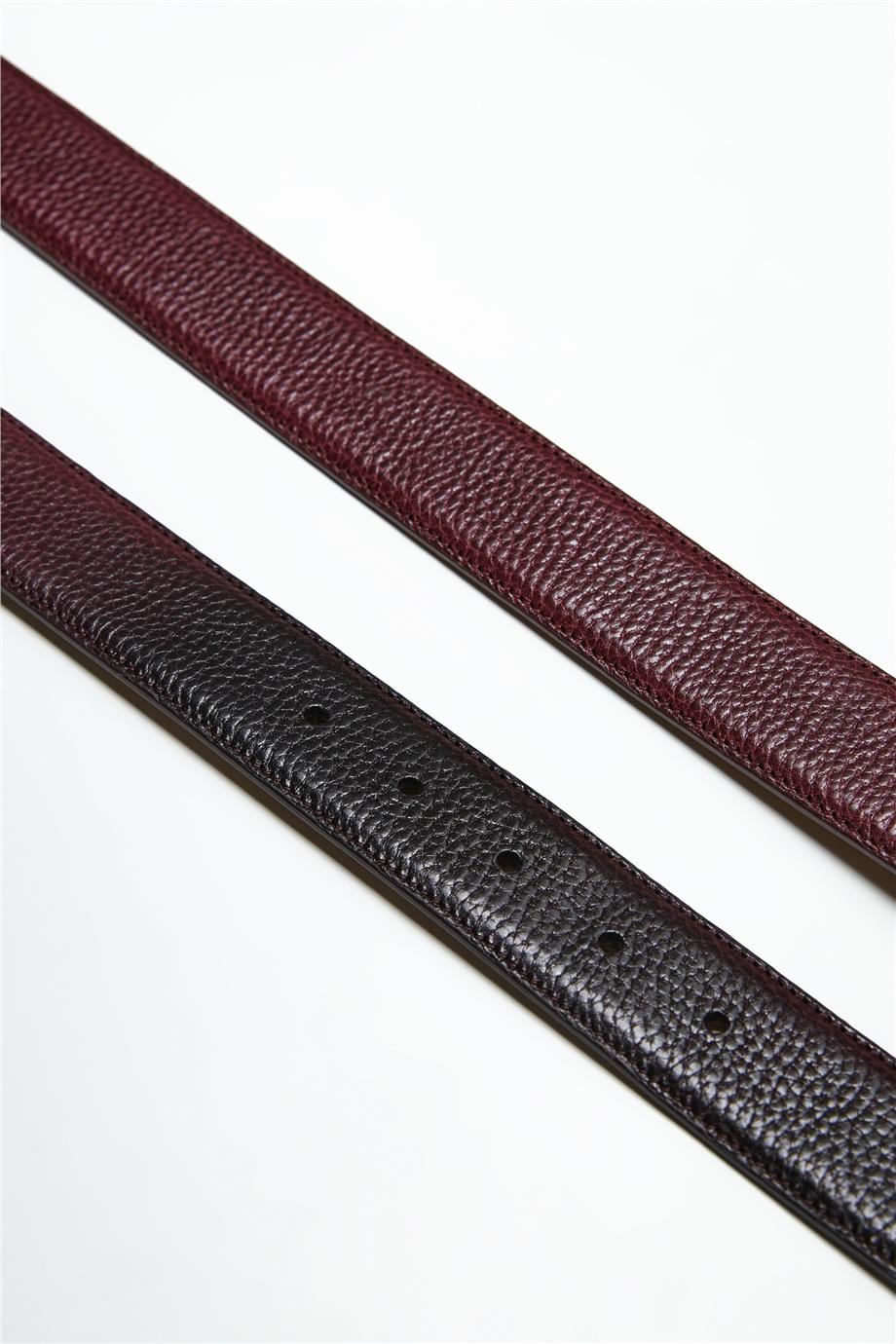 Bordo Deri Erkek Kemer - Image 3