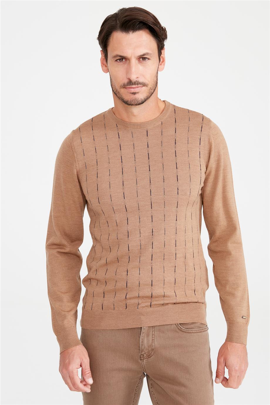 Camel Sıfır Yaka Yün Triko - Image 2