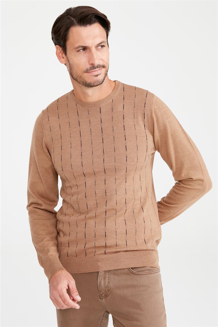 Camel Sıfır Yaka Yün Triko - Image 4