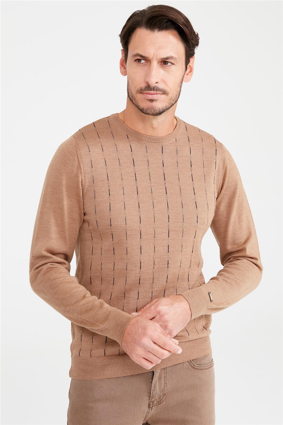 Camel Sıfır Yaka Yün Triko - Image 3